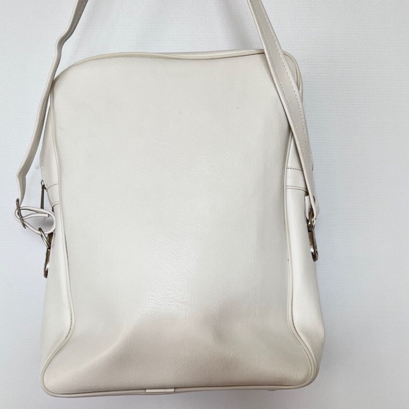 Pam Travel Original Vtg Tote Carry On Bag White Blue Shoulder Strap Airlines - Picture 7 of 8